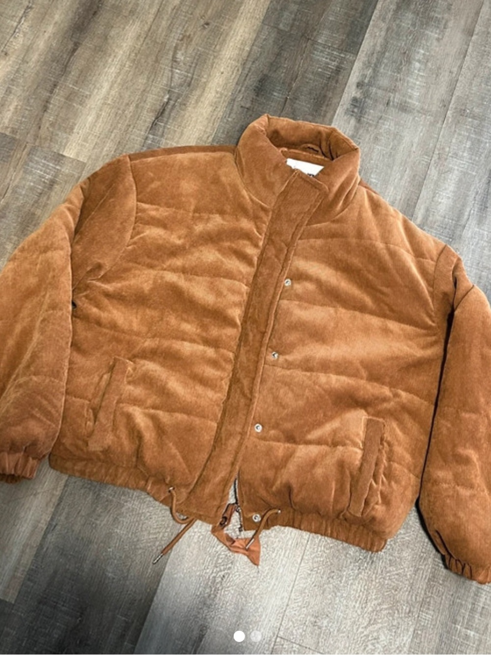 Fashion Nova Amber Brown Corduroy Puffer Jacket